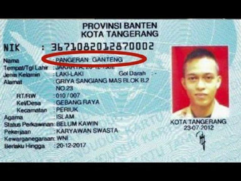 Unik 8 Nama  KTP  Nyeleneh dan Nggak Biasa di Indonesia 